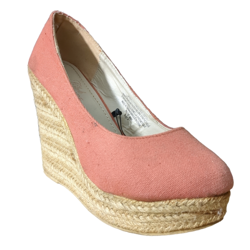 COUTURE Pink Jute Platform Size 8.
